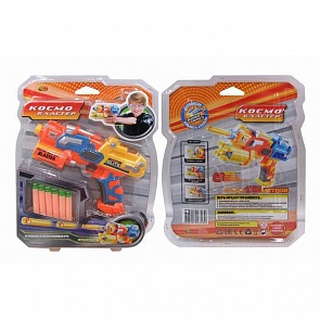 Космобластер в наборе с 6 мягкими снарядами, желтый (ABtoys, S-00067/S-00076/WG-A3976)